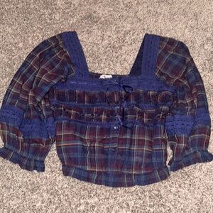 AMERICAN Eagle Plaid Crop Size Small